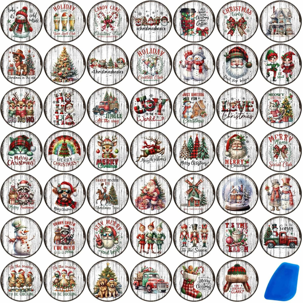 48 Sheets Vintage Christmas Rub On Transfers for Crafts, Rub On Transfers Christ