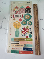 Pebbles Accent & Phrase Stickers Flowers Butterflies Enjoy Hello Scrapbooking
