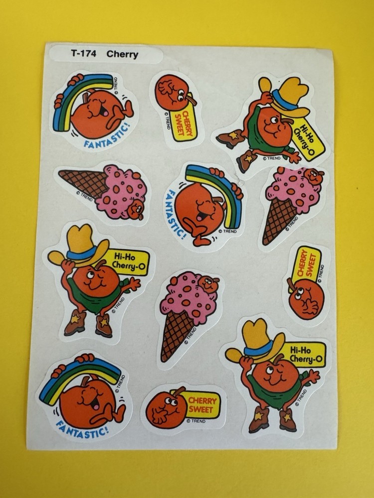 Vintage Trend Enterprises Scratch And Sniff Stinky Stickers Sheet 80’s