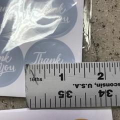600 Pieces Blue 1.25” Blue Thank You Stickers & 288 7/8” Gold Thank You Labels
