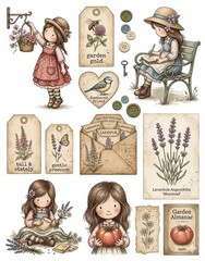 Cute Vintage Garden Junk Journal Embellishments Scrapbook USA PICK A Set