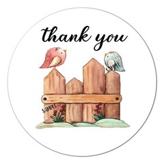 Birds on a Fence Thank You Stickers envelope seals, business package adhesives