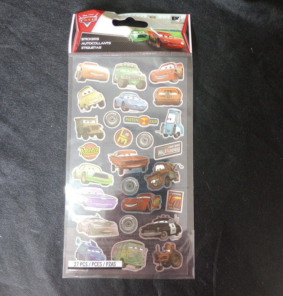 EK Success Disney Pixar Cars Metallic Flat Stickers 27pc Pack Vintage 2011 Rare