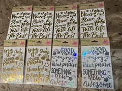Lot Of 8 NWT Crafter’s Square inspirational mix phrases foil metallic