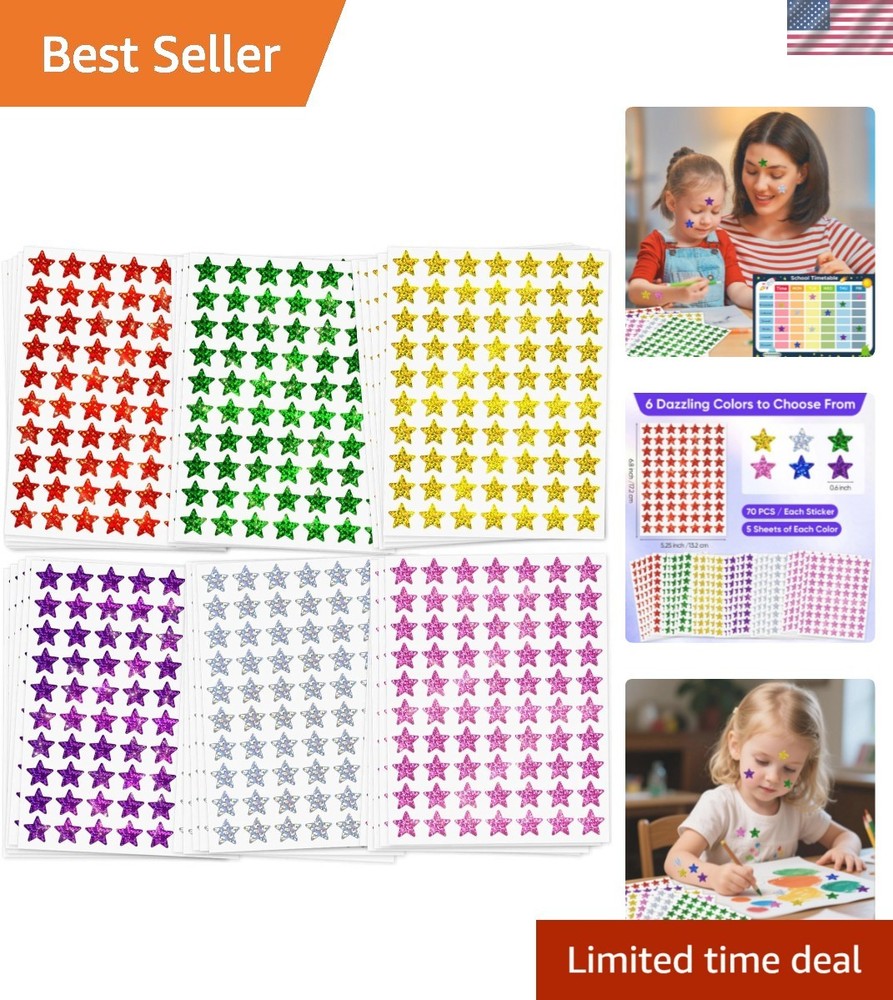 2100 Pack,6 Colors, Holographic Small Star Stickers for Kids Reward, Behavior…