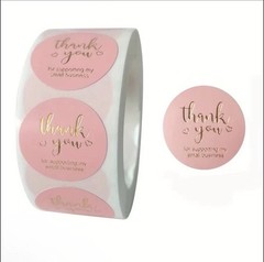 40 PCs Round 1” Thank You For Supporting My Small Business Stickers Pastel Pink