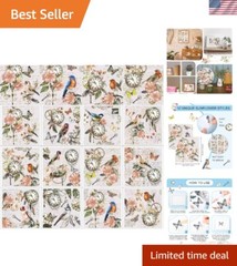 Vintage Botanical Rub on Transfer Stickers for Home Decor – Set of 12 Sheets