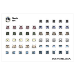 Shorts Planner Stickers – Cute Fashion Decals to Organize Daily To-Do List