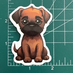 Border Terrier Puppy Dog Decal Sticker 1 7/8” x 2 5/8”
