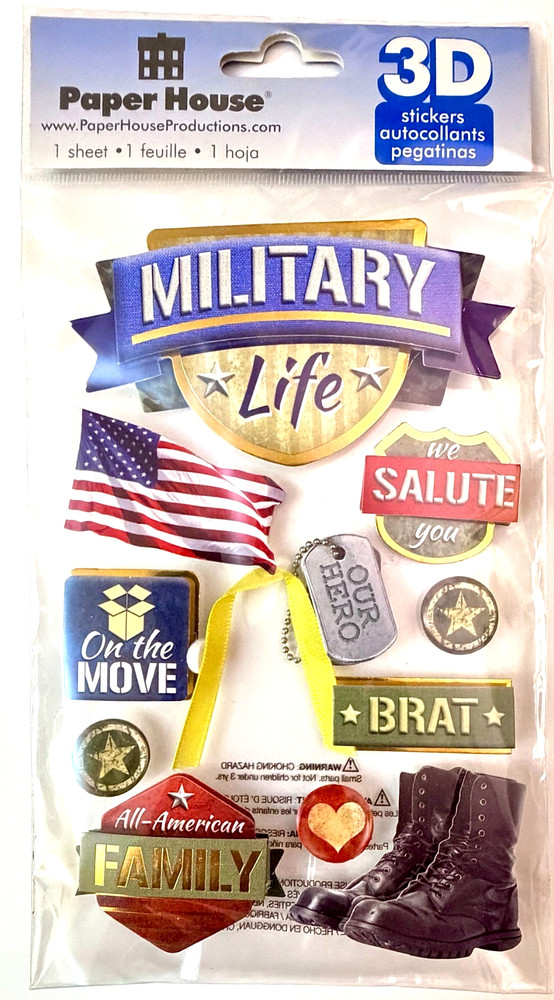 Military Life Stickers Scrapbooking Gems Card Journal Paper House