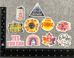 Lot of 10 Assorted Positive Affirmation Stickers Smile Happy Love Fitness