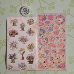 Vintage Modern Stickii Club Flowers Cottage core Junk Journal Sticker Sheet Lot
