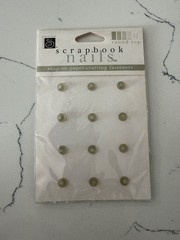 Scrapbook Interiors Nails Round Top Snap-On Paper-Crafting Fastener Spruce Color