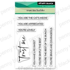 New Penny Black Rubber Stamp clear FRIENDSHIP TRUST ME BUILDER set