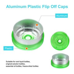 13mm Caps 200PCS Burr-Free Top Caps, Green/Silver
