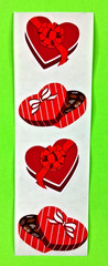 Vintage Mrs. Grossman’s Heart Shaped Candy Box Valentine’s Day Sticker Sheet