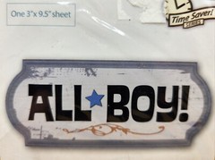 «All Boy!» X-Large Rub-On Transfer 3″x9.5″ Sheet Wood, Glass, Metal, Paper..NEW