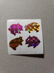 vintage great seven prismatic pigs sticker sheet module