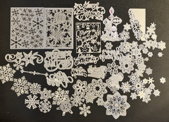 LRG Lot Metal Die Cuts Crafts Card Making Scrapbook Christmas Snowflakes Sayings