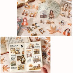 100 Sheets Vintage Girls Scrapbook Stickers – Retro Decorative Transparent PE…