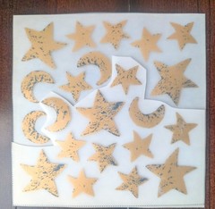 Articles Gold Stars Moons Metallic Art Transfers Ceramics Furniture Walls Paper
