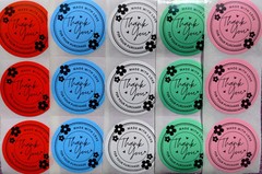 40 MADE WITH LOVE STICKERS 2″ ROUND LABELS THANK YOU SCRATCH RESISTANT HEART