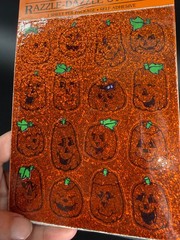 Vintage Hallmark Halloween Razzle Dazzle Glitter Sticker Sheet Sealed Original