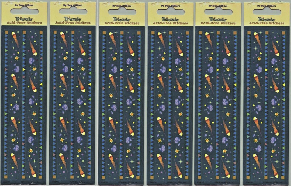 6 New packs SPACE Comet Stars Border Scrapbook stickers 12 Sheets
