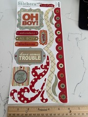 Cosmo Cricket Card Stock Sticker «Oh Boy!» All Boy Mischievous Wild Scrapbooking