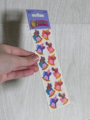 VTG 1990s Sandy Lion Mother of Pearl Bear on Rocking Horse 1 Sheet 12 Stickers
