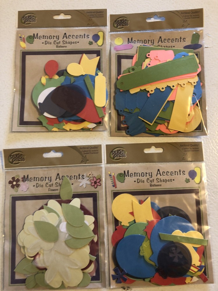 Pixie Press Vibrant Tags Mix Coordinated Die Cut Shapes Bright Colors Scrapbook