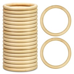 20 Pcs Wooden Rings for Craft, 4inch/100mm Unfinished Wood Rings, Wooden Ring…