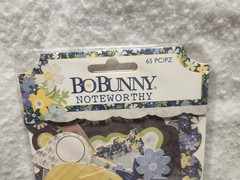 Bo Bunny Noteworthy 65 Pieces Die Cuts Blue Yellow Green Floral Scrapbooking NEW