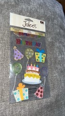 Birthday Party Happy Cake Balloons Presents Hats Jolee’s Boutique Epoxy Stickers
