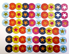 Military Stars Multi Colors Glitter Accents 4 pc 6″ x .75″ K&Company Cardstock