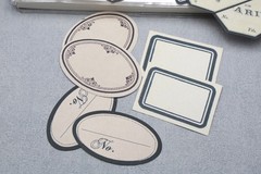 16pcs vintage label stickers | collage style frame label receipt themed white m