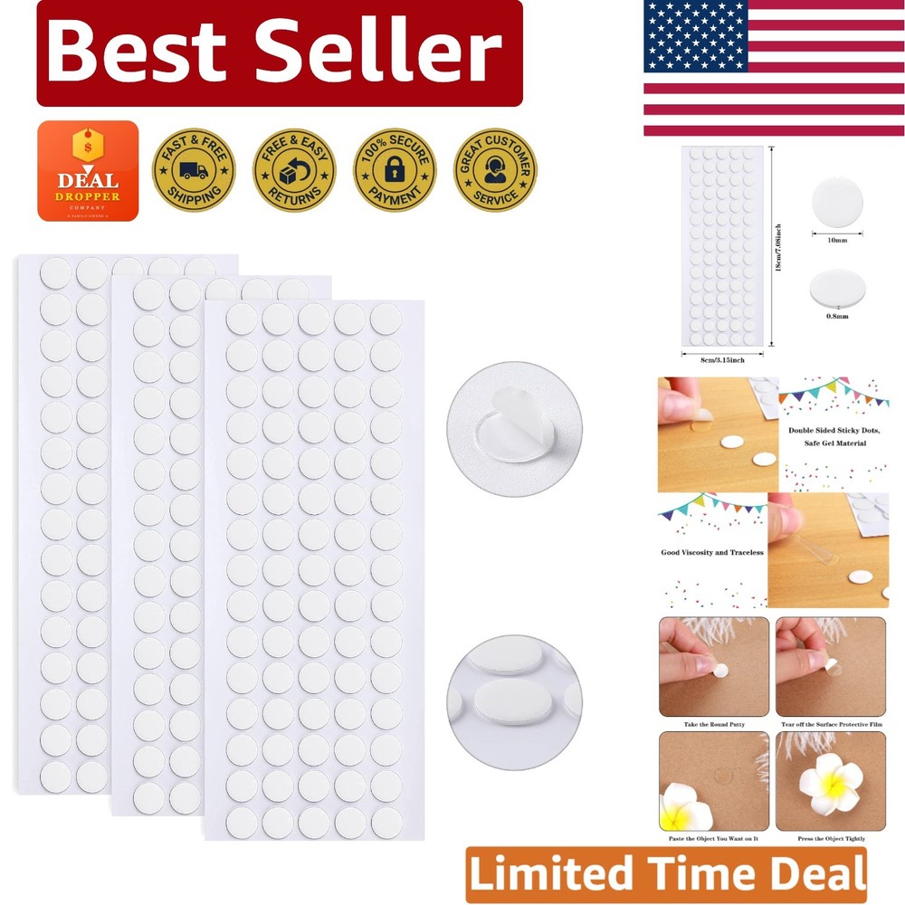 Versatile 10mm Double-Sided Putty Stickers – Waterproof Adhesive for Crafts