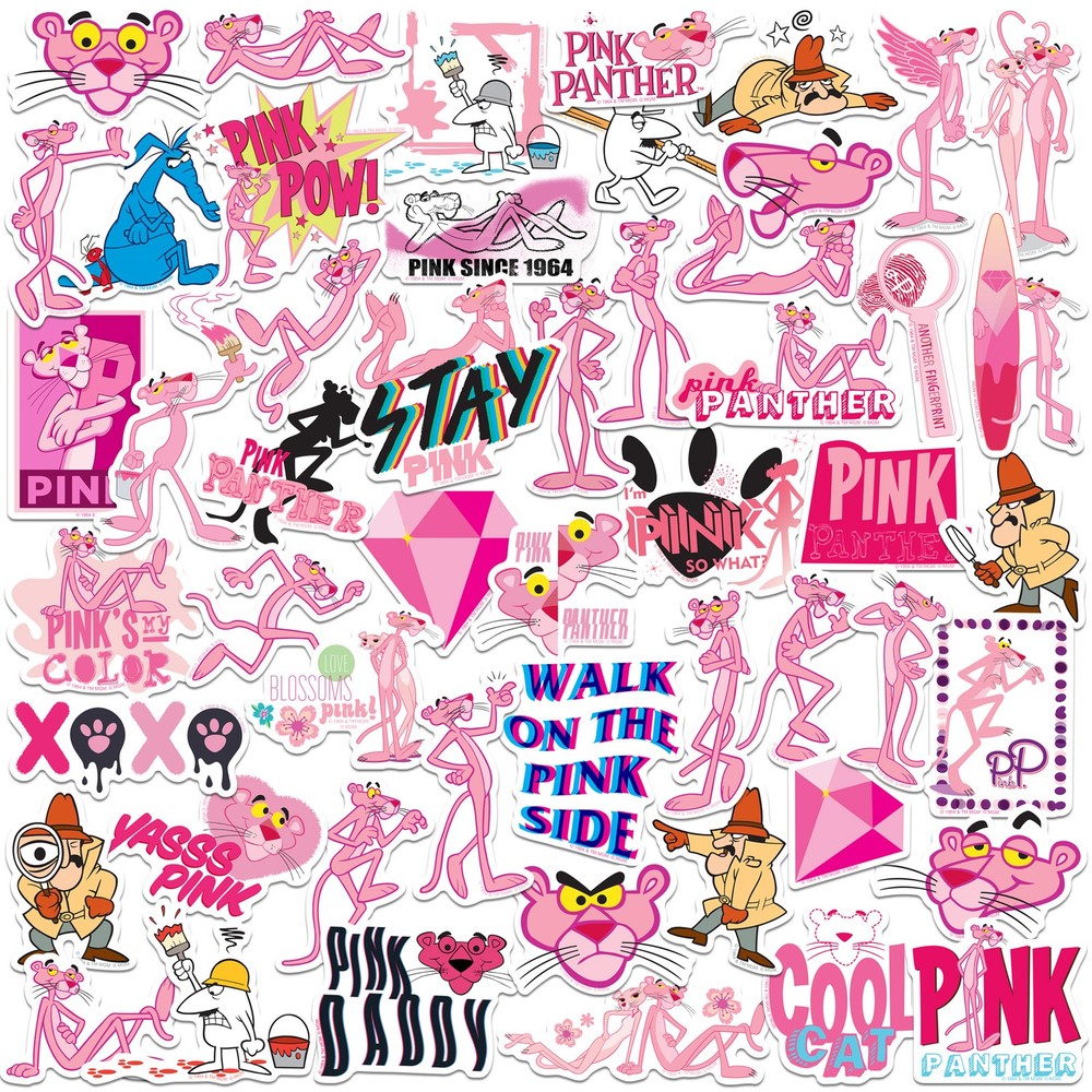 PINK PANTHER VARIETY DIE CUT VINYL 50 CT STICKER PACK