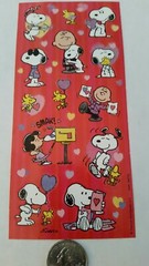 (13) SMALL SNOOPY STICKERS PEANUTS VALENTINE’S DAY GLITTER * WOODSTOCK SCRAPBOOK