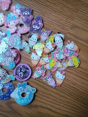 Sanrio Shaker Charms , Acrylic Flatbacks, Lot Of Hello Kitty Acrylic Charms