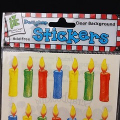 Provo Craft Stickers Birthday Candles Multicolored Clear Background Individual