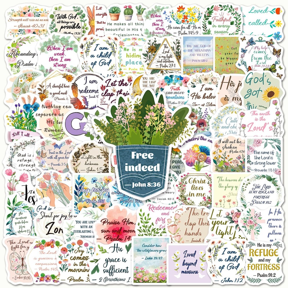 200 Pcs Inspirational Bible Verse Stickers for Water Bottle Scrapbook Laptop