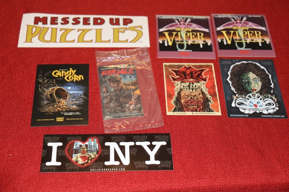 Lot of 8 STICKERS / Magnet NEW Sticker Bundle Horror Fright Rags Messed Puzzles