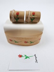 *RARE* Vintage Lot of 200+ Red Rose w/Clear Back Envelope Seals/Sticker Rolls