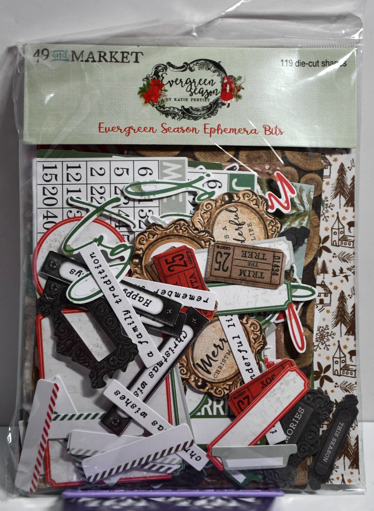 49 and Market Evergreen Season Acetate Assortment – 44 die cut Shapes – NIP