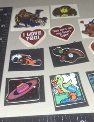 vintage Stickers,bj Decal Specialties Lot Mylar Glittery Prism