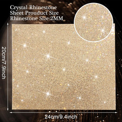 Bling Rhinestone Sheet Self Adhesive 2mm Sticky Gems Sheet Glitter Crystal Rhine