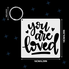 16 PCS Inspirational Word Stencil Motivational Quote Reusable Polyester Film Tem