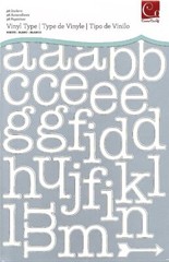 Cosmo Cricket, Alphabet Stickers, Lower Case, Large, Arrow, Love, White