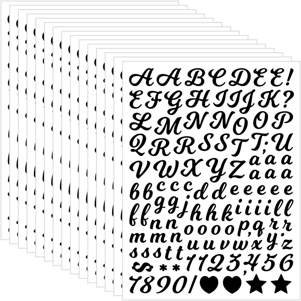 3040Pcs 20 Sheets Small Letter Number Stickers, 0.5Inch Colorful Self-Adhesive V
